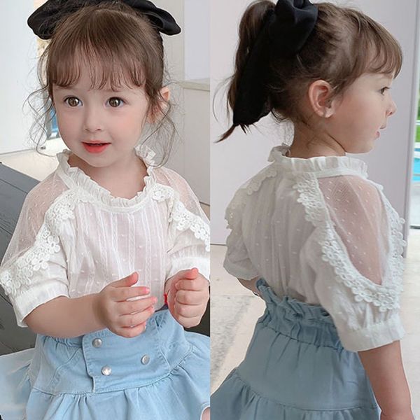 

Girls Babys Kids Blouse Jacket Outwear 2022 Vintage Spring Autumn Top Short Sleeve Shirts Cotton Princess Childrens Clothing