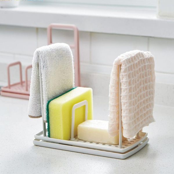 

kitchen traceless organizer dish cloths drain rack clean sponge holder rag storage hanger eco friendly plastic drainer shelf & organization