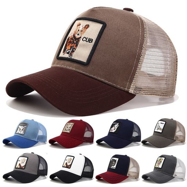 

men's baseball cap new animal cap women's fashion summer outdoor breathable sun hat, Blue;gray