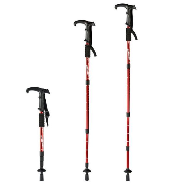 

trekking poles outdoor climbing stick travel folding walking straight handle t four section ultra