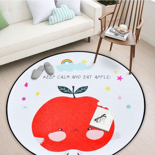 

bath mats korean-style cartoon round floor mat bedroom children's climbing pad bedside carpet living room rug rugs