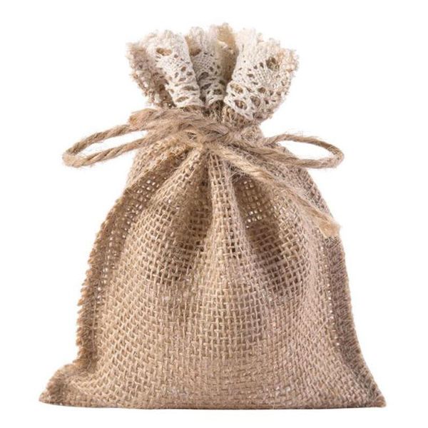 

jute lace bags jewelry sachet empty bag gift packing pouch christmas wedding party candy 10x15cm wrap