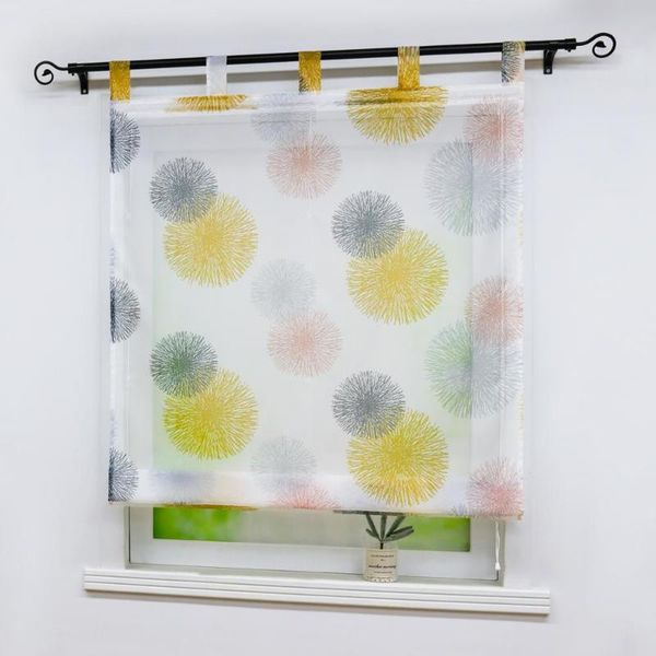 

curtain & drapes roman fireworks printed tap shade sheer balcony window voile drapery valance for kitchen home decoration