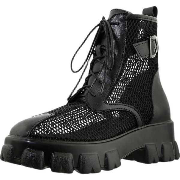 

boots 2021 summer sandals women's fashion hollow trifle thick-soled, Black
