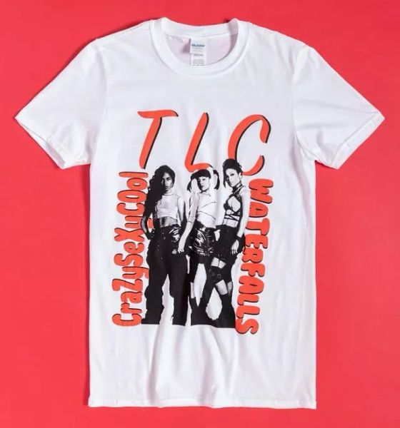 

official white tlc waterfalls t-shirt, White;black