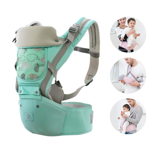 

carriers, slings & backpacks 3-in-1 baby carrier with hip seat lumbar support waist stool for infants toddlers breathable adjustable backpac