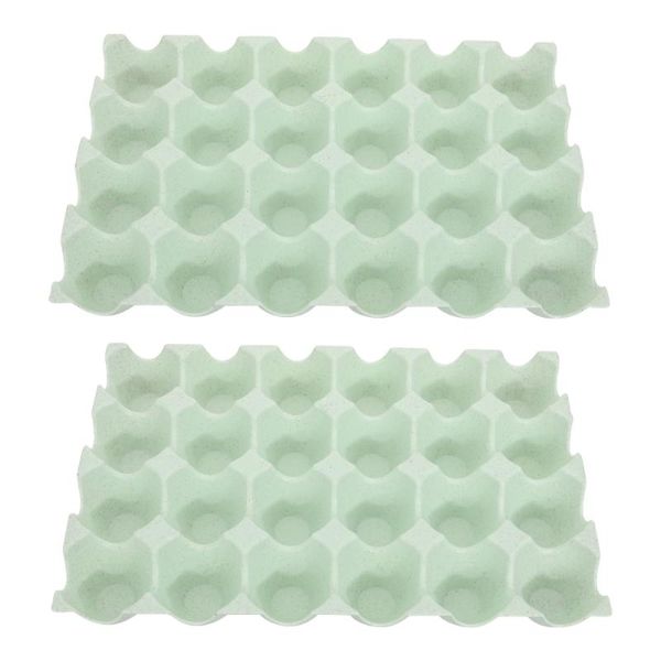 

storage bottles & jars 2pcs stackable egg tray 24 grids container holder for kitchen