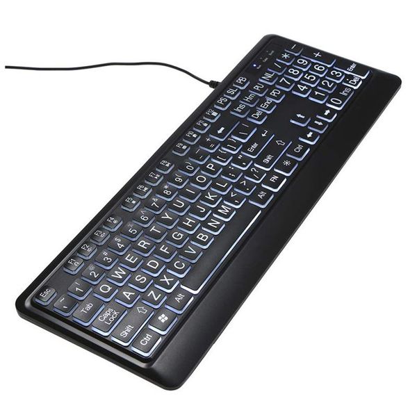 

keyboard usb interface large print backlit wired backlight design type bold easy to read and keyboards