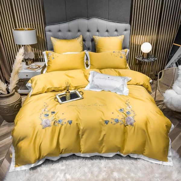 

bedding sets home-2021-600tc 100 % egyptian cotton the embroidery set bettwasche duvet cover pillowcases