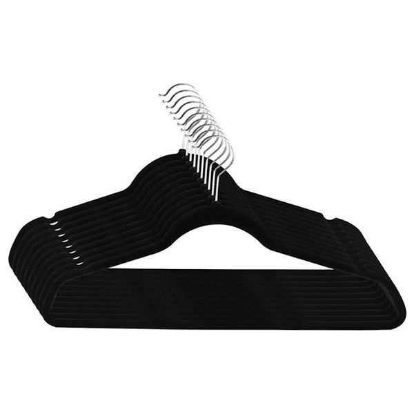 

hangers & racks 15 pcs non slip velvet suit clothes wardrobe home organizer, flocking hanger plastic non-slip