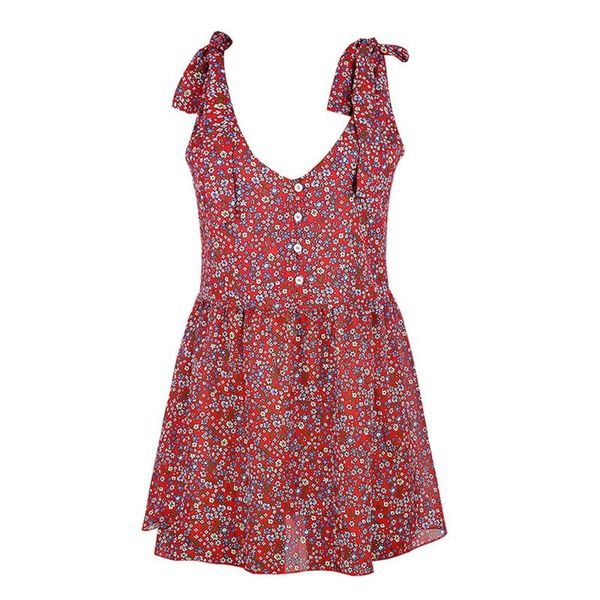 

women's t-shirt summer loose drawstring stripe contrast camisole short dress floral print for woman holiday style, White