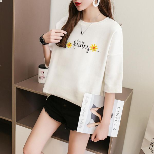 

short sleeve designers t shirts femme dress collared camisas de hombre black tshirt plus size t-shirt black crop summer clothes round collar, White