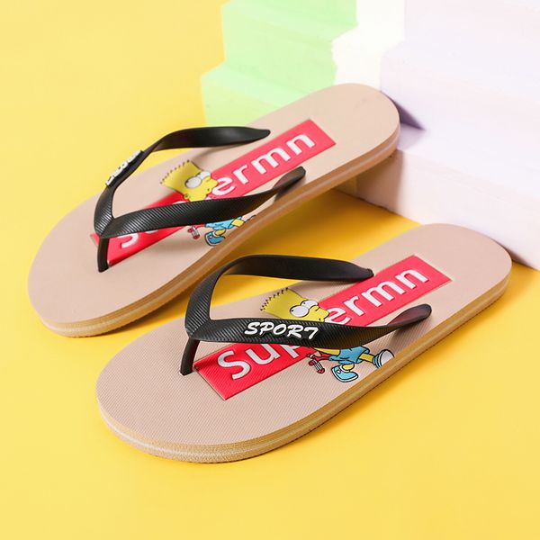 

2021 new flip flops light simple men sandals home fashion slides youth multicolor men slippers easy to clean summer, Black