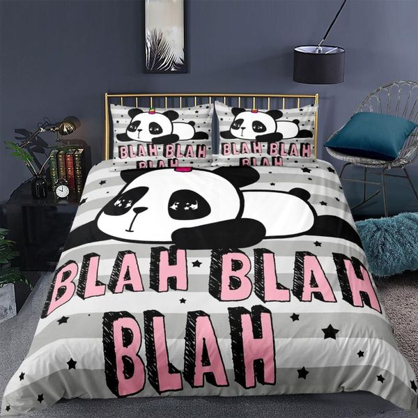 

bedding sets cute panda printed 2/3pcs set bamboo duvet cover for child bedclothes and pillowcases comforter covers bed