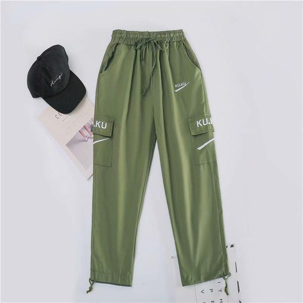 

women's pants & capris fashion womens cargo hip hop high waist streetwear trousers women casual joggers elastic sweatpants clothing, Black;white