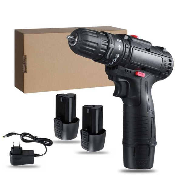 

professiona electric drills 18v drill mini cordless impact screwdriver home diy power tools dual speed rechargeable 5000mah battery