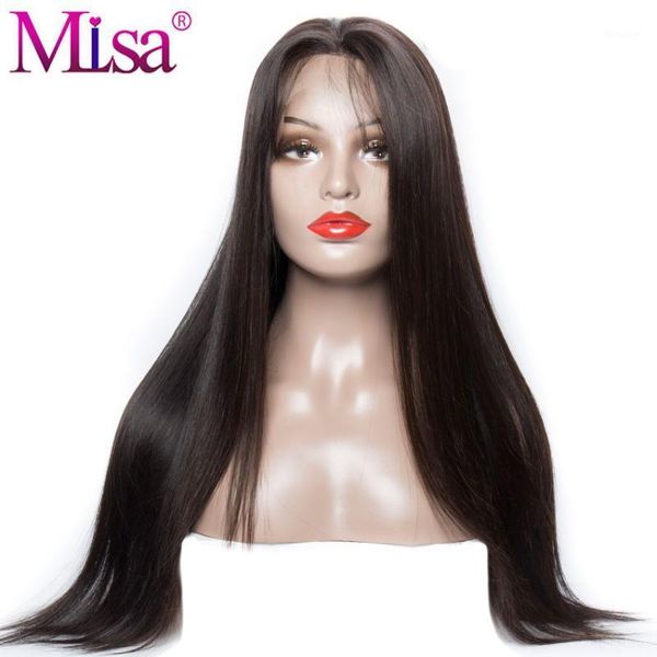 

mi lisa hair 250% density brazilian straight wigs pre plucked 14-20 inches remy lace front human for black women1