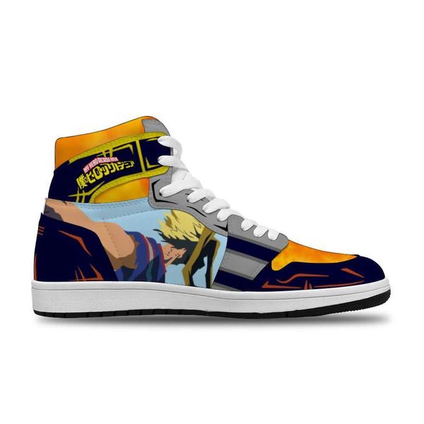 

my hero academia japanese diy cartoon printed running non-slip leisure shoes for men's fashion trend anime shoe high basketball shoes