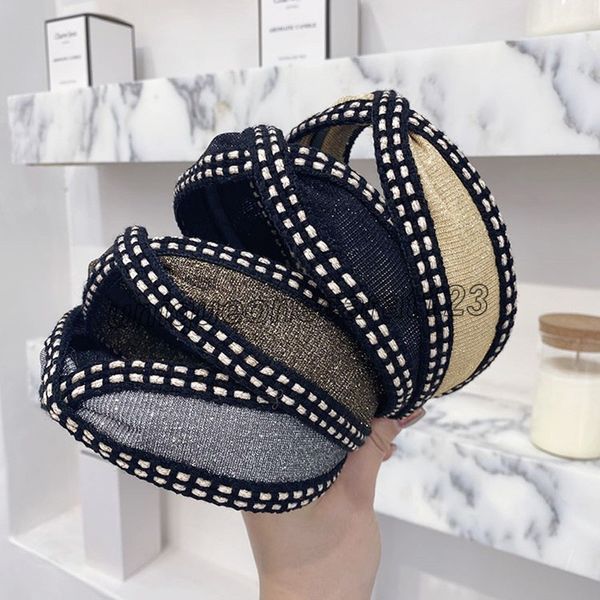 

vintage striped cross headbands bezel hair accessories women headband hairband opaska do wlosow diademas bandeau pour cheveux, Silver