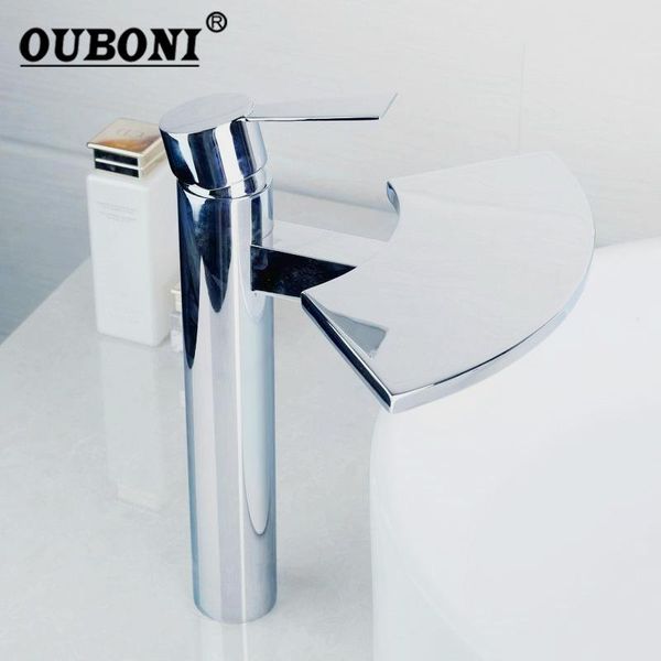 

bathroom sink faucets ouboni chrome polish mixer tap solid brass waterfall spout basin taps faucet cold