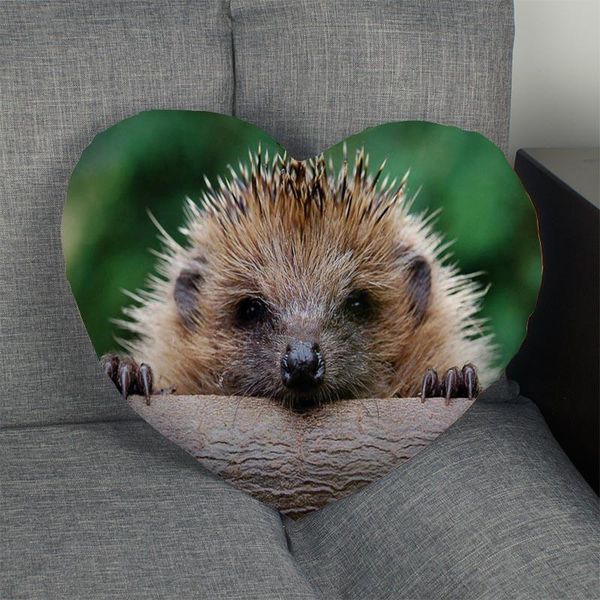 

pillow case custom hedgehog heart shape cover zipper pillowcase wedding home office decorative 1pcs
