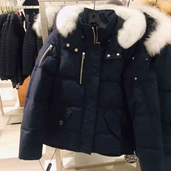

designer men's fur collar jacket men's moose down warm men's winter jacket jacket parka canada, Black