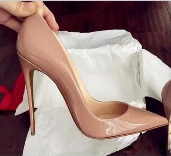 

with box hipping so kate styles 12cm high heels shoes red bottom nude color genuine leather point toe women pumps rubber wedding shoes red s, Black