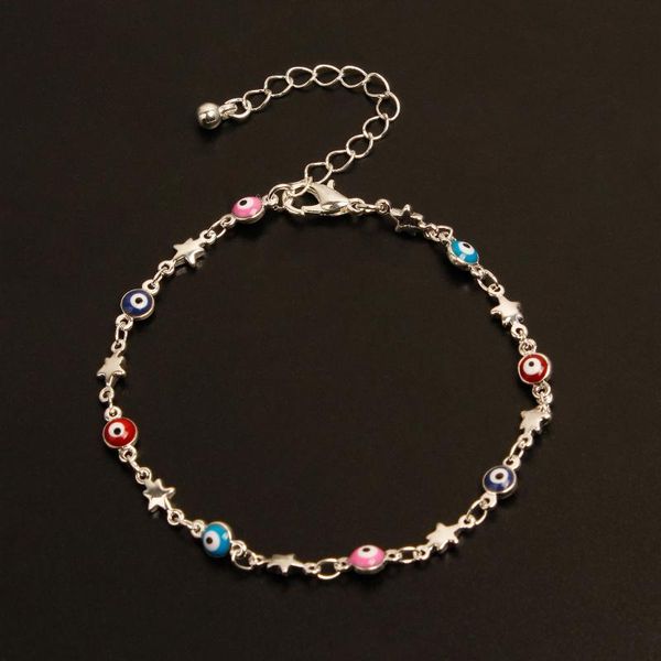 

link, chain european and american fashion bracelets speed sell through manual pentagram gem metal jewelry like cakes, Black