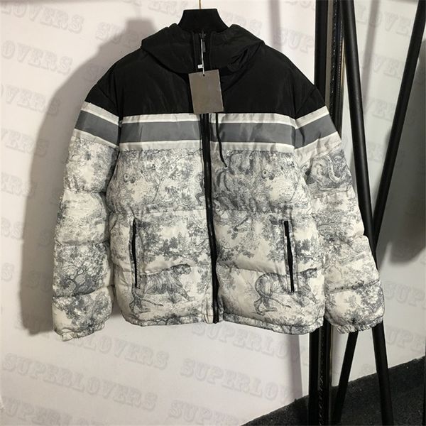 

luxury reversible hooded jackets womens winter vintage printed long sleeve coats thick zipper coat, Black;brown