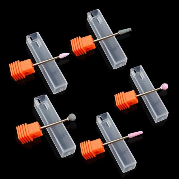 

nail art equipment 1pcs corundum drill bits 3/32" rotary files ceramic stone burr cutters for manicure nails accessories pedicure tool, Silver