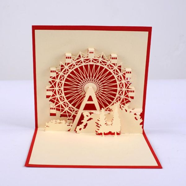 

greeting cards 3d up card ferris wheel happy easter birthday anniversary blue red