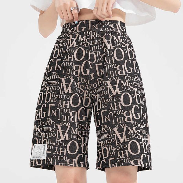

shorts women's fashion printed 2021 summer loose size high waist casual capris, White;black