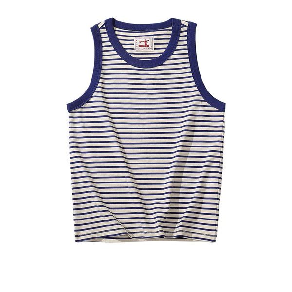 

men' tank 300twbx classic retro men vest heavy weight 300g striped blue comfortable breathable white cotton washing sleeveless, White;black