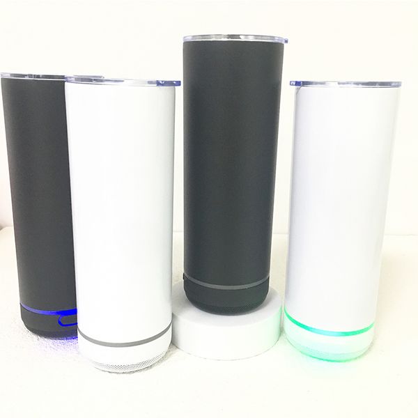 Subblimação exterior Tumbler Smart With Speaker Speaker Aço Inoxidável Copo de Música Azul Dente Sem Fio Speakers Insulados Café Leite Caneca