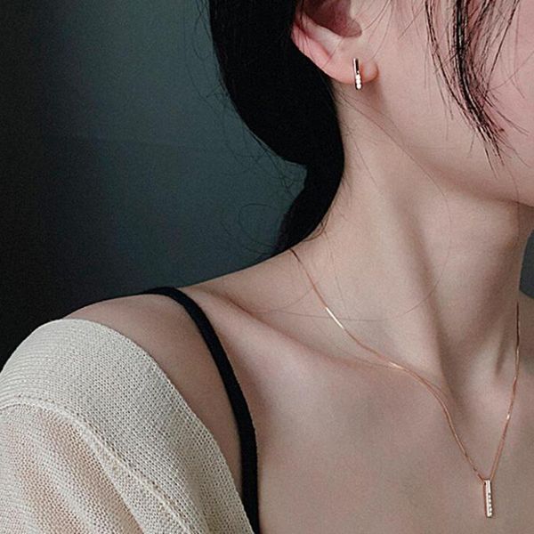 

chains women double layer u-shape thai silver necklace quality temperament short chain clavicle charm for 2021