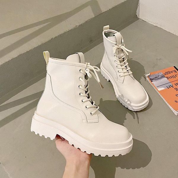 

boots riding white shoes booties ladies lace up flat heel luxury designer boots-women med fashion ankle summer 2021 rock, Black