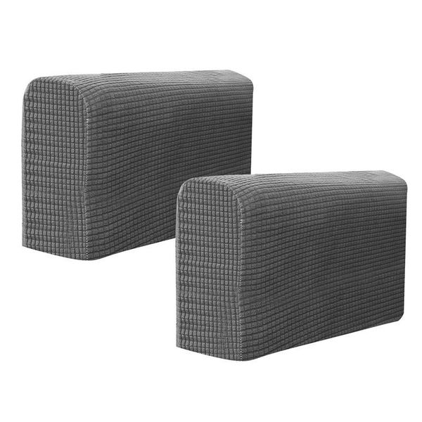 

chair covers 2pcs universal elastic sofa armrest cover simple side towels protective cloth for home office (dark grey)
