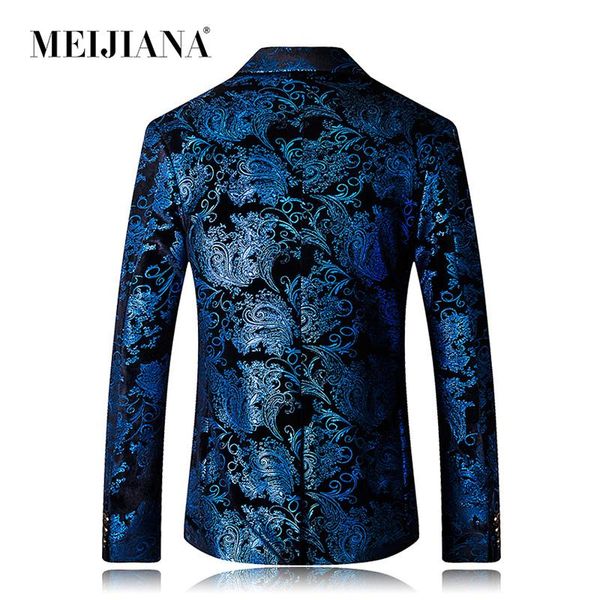 

men's suits & blazers meijiana 2021 brand men blazer fashion 3d floral print suit single breasted party clothing slim fit for male, White;black