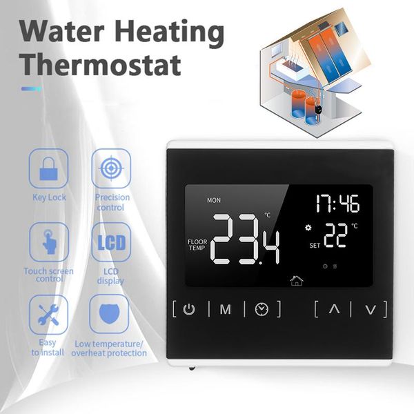 

smart home control touchscreen thermostat for electric water heating system thermoregulator ac 85-250v temperature controller