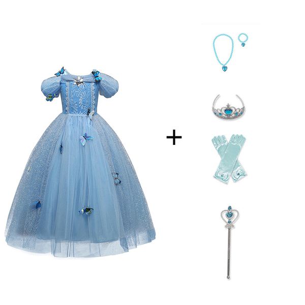 

classic girls cosplay princess dress up tulle fancy costume birthday party halloween gown children outfits kids 4-10y vestidos clothes, Red;yellow