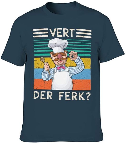 

men's t-shirts vintage vert der ferk kitchen cook printed t shirt comfortable magical summer active, White;black