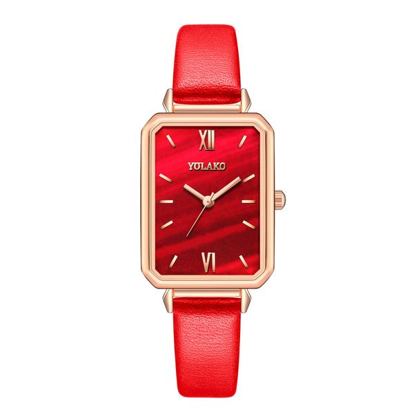 

yolako watches for elegant ladies square roman twill gradient color watch women fashion designers belt quartz wristwatch foreign trade wris, Slivery;brown