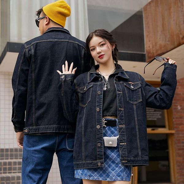

men's jackets loose denim jacket simple couple brand fashion large size autumn style coat, Black;brown