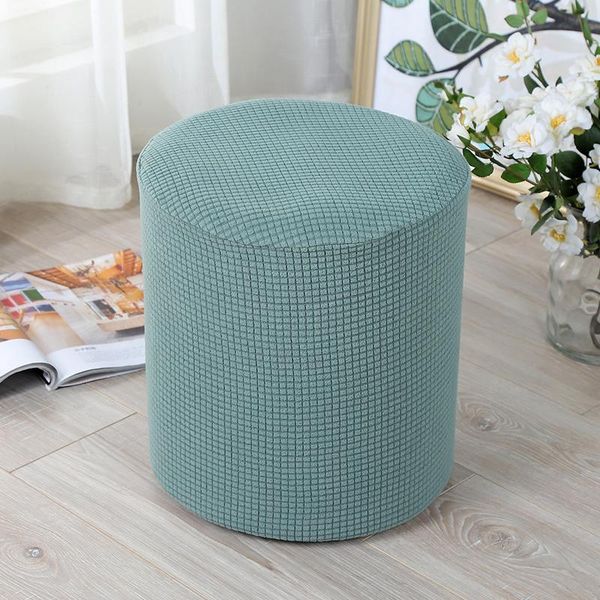 

elastic round ottoman slipcover footstool protector covers stool poufs living room chair cover