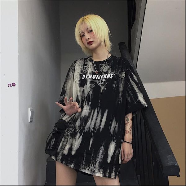 

vintage women t shirts harajuku korean style ropa mujer shirt streetwear tie dye punk vetement femme tee kawaii aesthetic, White