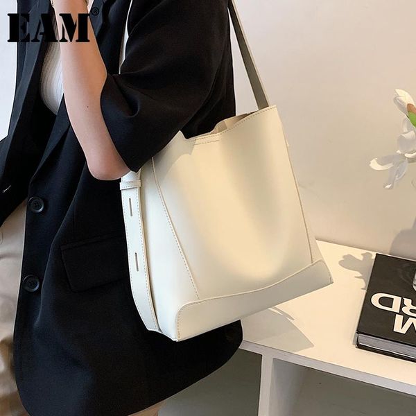 

evening bags [eam] women brand large capacity pu leather bucket personality all-match crossbody shoulder bag fashion tide 2021 18a3216