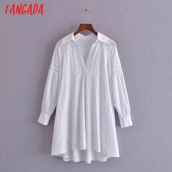 

women cotton white embroidery romantic shirt dress long sleeve loose females mini dresses vestidos 3h296 210416, Black;gray