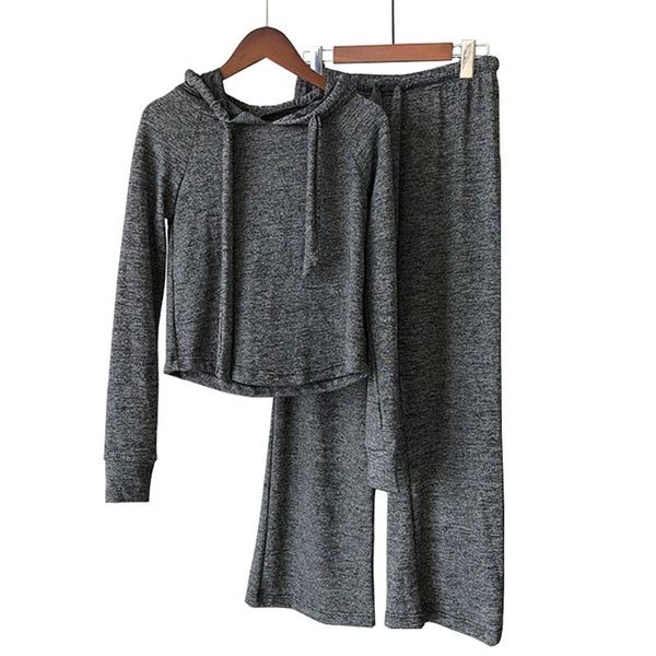 

cotton leisure sports suit women's 2021 spring and autumn korean loose wide-leg pants short hooded sweater two-piece two piece, White