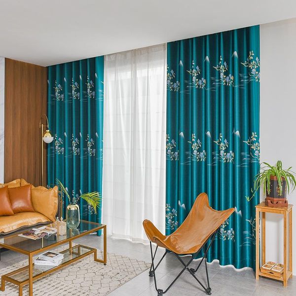 

curtain & drapes nordic modern minimalist imitation embroidery chinese style light luxury curtains for living dining room bedroom