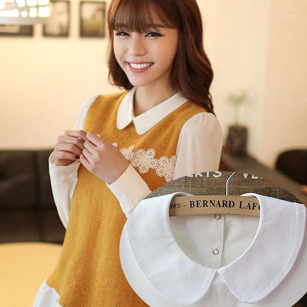 

korean style fake collar ladies blouse autumn kawaii pater pan winter white elegant women half shirt detachable women's blouses & shirt
